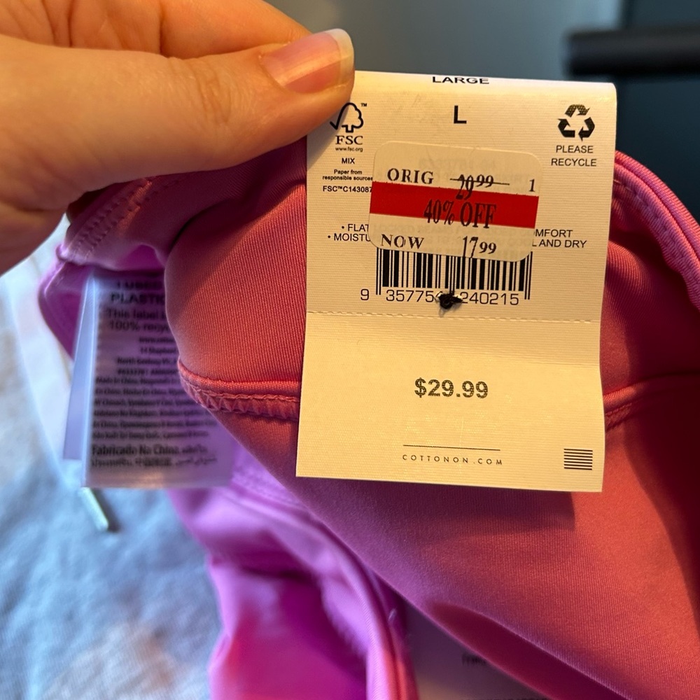 NWT Cotton On Body Sz Large Recycled Polyester Pink Pleated Mini Tennis Skirt! - Picture 5 of 10